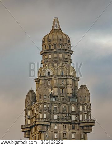 Exterior Shot Of Famous Salvo Palace, Montevideo City, Uruguay
