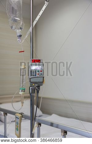 Saline Infusion Pump. Infusion Pump And Syringe Pump. Infusion Pump In The Hospital.
