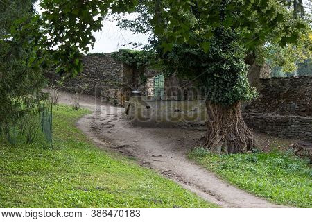The Path Along The Walls Of The Castle Garden Of Bitov In The Czech Republic