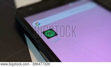 Spotify Music Application Icon On Lg Nexus 5x Screen Close-up. Spotify Logo. Israel, September 17, 2