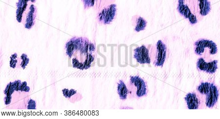Leopard Pattern. Purple, Blue And Pink. Exotic Handdrawn Fabric Design. Fashion African Jungle Anima
