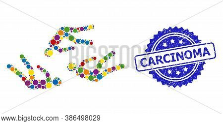 Vibrant Mosaic Dead People, And Carcinoma Dirty Rosette Seal Imitation. Blue Seal Has Carcinoma Tag 