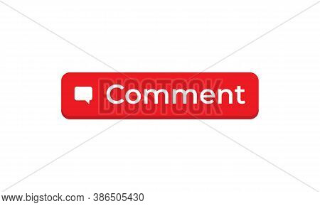 Comment Button Icon Vector In Trendy Flat Style. Commentary Symbol Illustration
