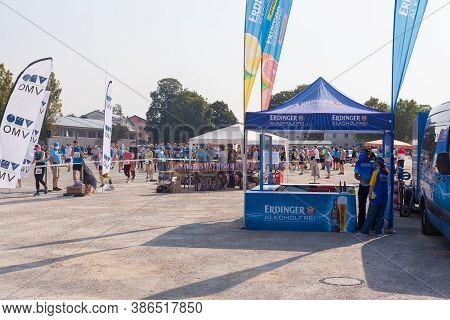 Altötting, Germany - 13.september 2020:start Of The Runners With Distance At The Omv Half Marathon A