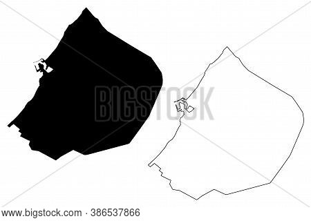 Benghazi City (state Of Libya, Cyrenaica Region) Map Vector Illustration, Scribble Sketch City Of Be