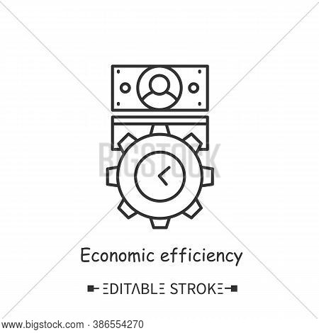 Economics Effectivity Line Icon. Financial Profitability Analysis. Financial, Payment Servise. Busin