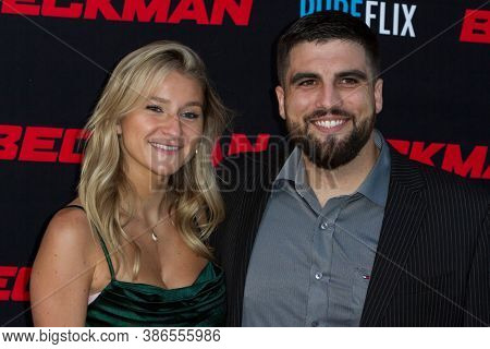 Michaela Bourne and Alex Bentley attends the premiere of 