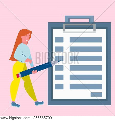woman with a glider and pencil, abstract