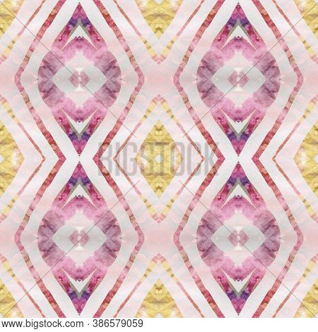 Geometric Painting. Abstract Ethnic Design. Seamless Tie Dye Rapport. Ethnic Asian Motif. Pastel Bro
