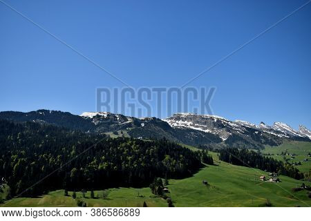 Breathtaking Mountain Panorama In Wildhaus In Switzerland During Springtime 7.5.2020