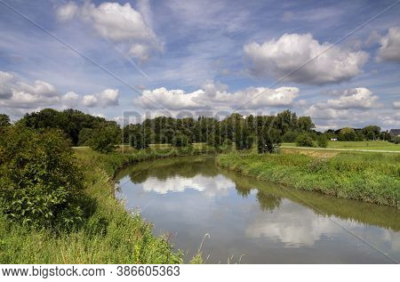 View Over The Dijle River Near The Dutch Town Mechelen
