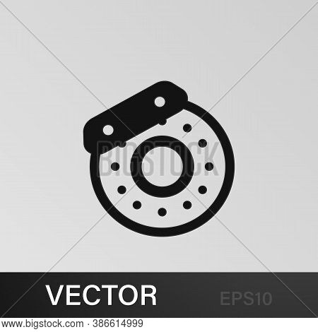 Auto Brake Disc Illustration Icon On Gray Background