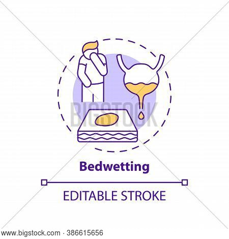 Bedwetting Concept Icon. Trouble With Bladder Control In Adults. Healthcare Problem. Sleep Disorder 