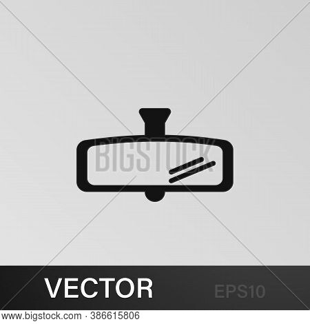 Car Rear View Mirror Illustration Icon On Gray Background