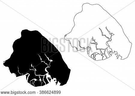 Port Harcourt City (federal Republic Of Nigeria, Rivers State) Map Vector Illustration, Scribble Ske
