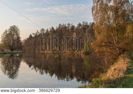 The River Naab Next To Schwandorf In Bavaria