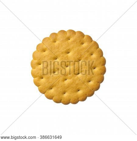 Cookie cracker close up on white background isolated