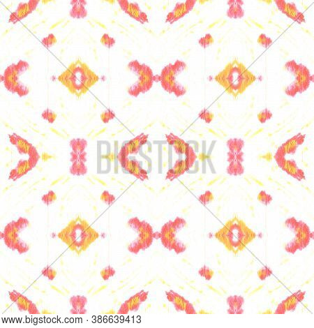 Seamless Watercolor Navajo Pattern. Handmade Geometric Decoration. Aquarelle Tie Dye Kaftan. White, 