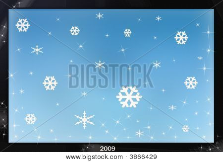 L'écran avec un flocon de neige