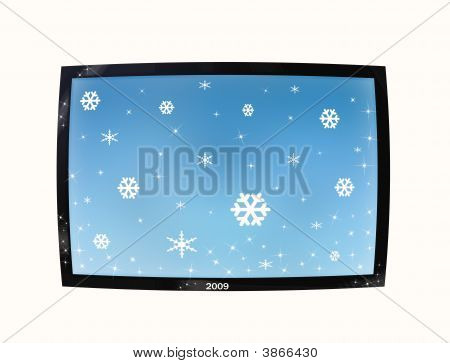 L'écran avec un flocon de neige
