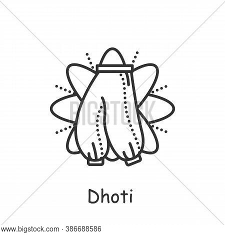 Dhoti Line Icon. Traditional Mens Indian Wide Trousers, Pants. Indian Clothes, Outfit. National Cost