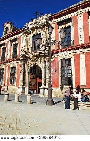 Seville, Spain - November 15, 2008 - View Of The Archbishops Palace (palacio De Arzobispal) In The P