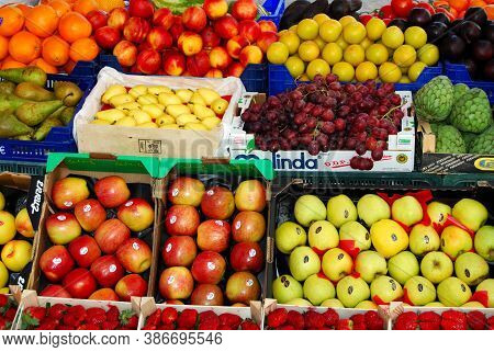 Frigiliana, Spain - March 19, 2008 - Fruit And Veg For Sale Outside Shop, Frigiliana, Spain - March 