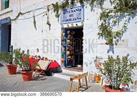 Frigiliana, Spain - March 19, 2008 - Pottery Shop, Frigiliana. Spain - March 19, 2008
