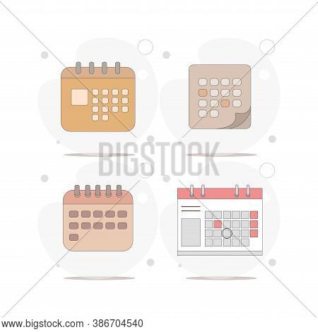 Calendar Vector Flat Illustration On White Background