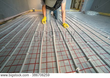 Pipefitter installing system of heating, Repair concept