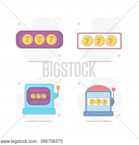 Casino Slot And Online Casino Vector Flat Illustration On White Background