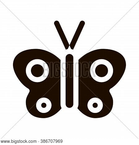 Cosmetic Butterfly Sign Vector Icon. Organic Cosmetic, Natural Component, Flutterby Clear Wing Picto