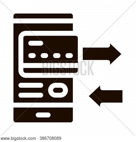 Payment By Mobile Phone Vector Icon. Online Money Transaction, Financial Internet Banking Payment Op