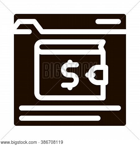 Internet Electronic Wallet Vector Icon. Online Transactions, Financial Internet Banking Payment Oper