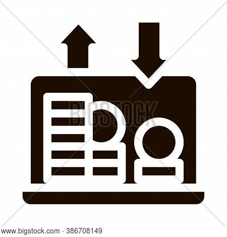 Internet Bank Laptop Coin Vector Icon. Online Transactions, Secure Financial Internet Banking Paymen