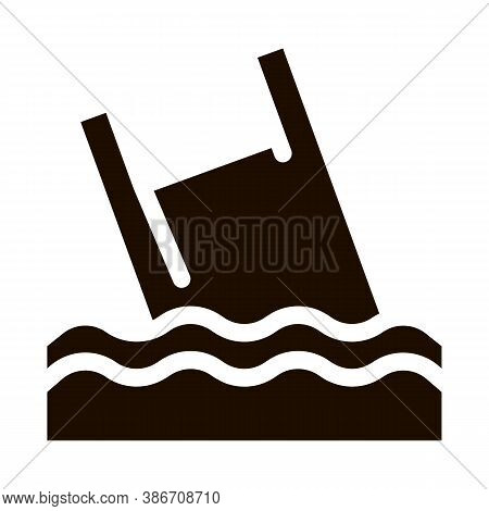 Bag Junk Flotsam In Ocean Vector Icon. Rubbish Materials Environmental Pollution Ocean Sea And Chemi