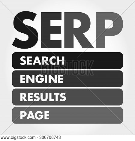 Serp - Search Engine Results Page Acronym, Business Concept Background