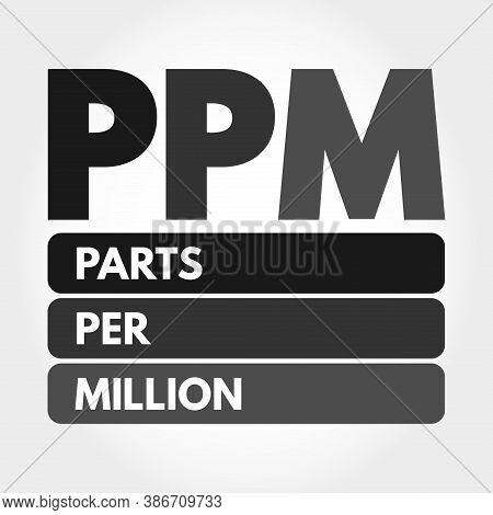 Ppm - Parts Per Million Acronym, Medical Concept Background