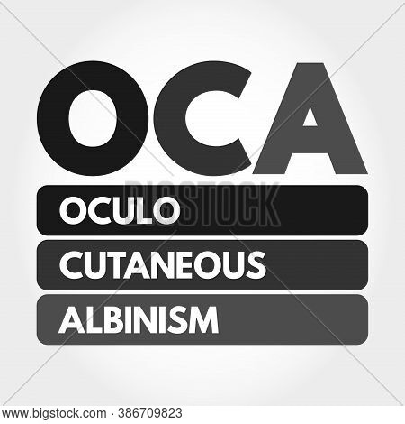Oca - Oculo Cutaneous Albinism Acronym, Concept Background
