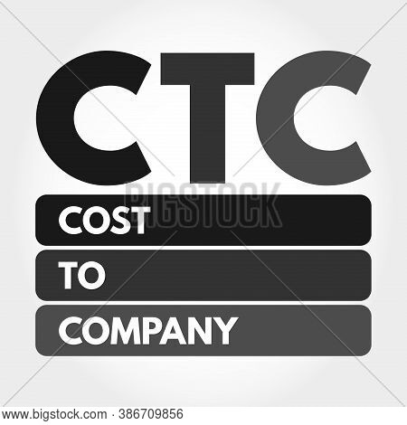 Ctc - Cost To Company Acronym, Business Concept Background
