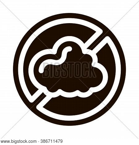Allergen Free Sign Dust Vector Icon. Allergen Free Pictogram. Crossed Out Mark Cinder Cloud Healthy 