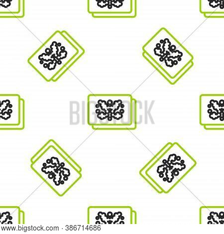 Line Rorschach Test Icon Isolated Seamless Pattern On White Background. Psycho Diagnostic Inkblot Te