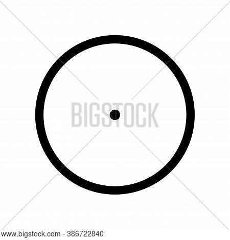 Sun. Planet Symbol. Vector Sign. Astrological Calendar. Zodiacal Black And White Horoscope. Outline 