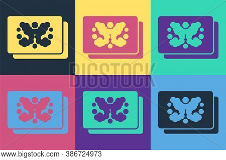 Pop Art Rorschach Test Icon Isolated On Color Background. Psycho Diagnostic Inkblot Test Rorschach. 
