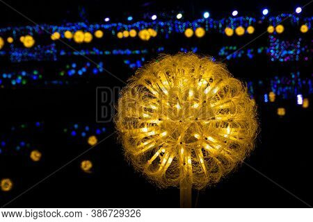 Yunlin, Taiwan - Feb 12th, 2020: lantern festival with lamps hanging at street in Beigang township, Yunlin county, Taiwan, Asia