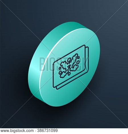 Isometric Line Rorschach Test Icon Isolated On Black Background. Psycho Diagnostic Inkblot Test Rors