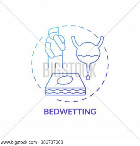 Bedwetting Blue Gradient Concept Icon. Trouble With Bladder Control In Adults. Healthcare Problem. S
