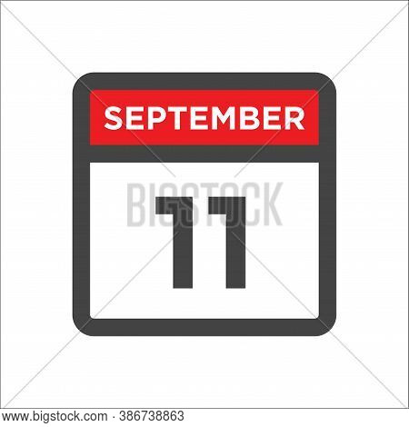 September 11 Calendar Icon With Day & Month Sept 11th
