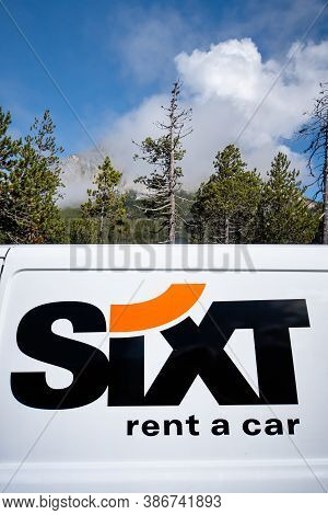 Fuorn Pass, Switzerland - September 10, 2020: Sixt Is A Car Rental Company