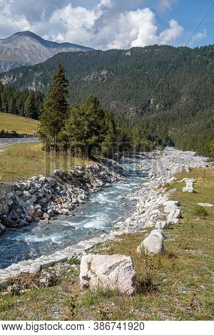 Fuorn Pass, Switzerland - September 10, 2020: The Swiss National Park Is Located In The Western Rhae